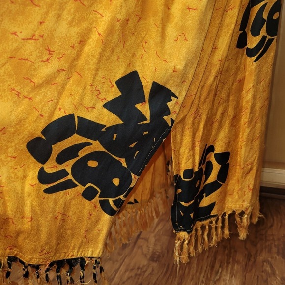 Henna Womens Maxi One Sz Fringe Dress Hawaiian Summer Boho Beach Festival Resort - Picture 8 of 14